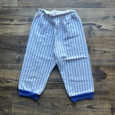 Vintage Toddler Blue White Pinstripe Striped Retro Elastic Waistband Size 5-6