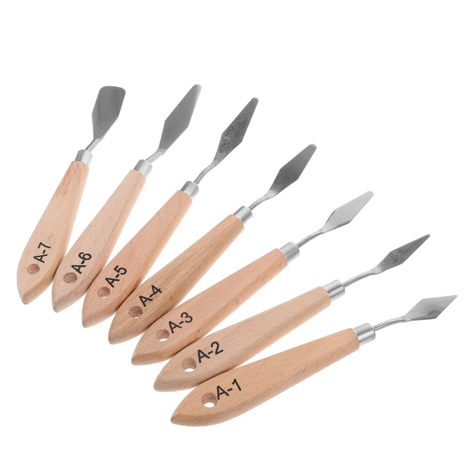 7 Pcs Spatule Pour Peindre Fournitures De Peinture Outils À L'huile - Photo 4/4