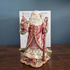 Fitz & Floyd Musical Renaissance Santa Figurine Sings Deck The Halls 8.75 W/Box