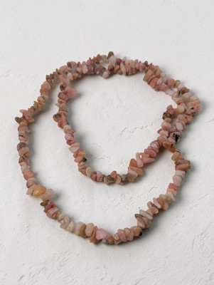 Puruvian Pink Opal Chip Bead Strand Necklace, 32''