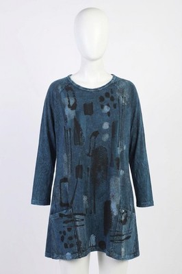 Jess & Jane Maze Mineral Washed Patch Pocket Cotton Top - Plus Size 2X