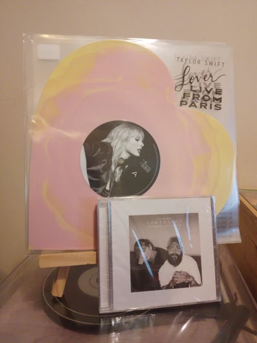 Taylor Swift Lover (Live From Paris) Heart Shaped Vinyl + Fortnight CD