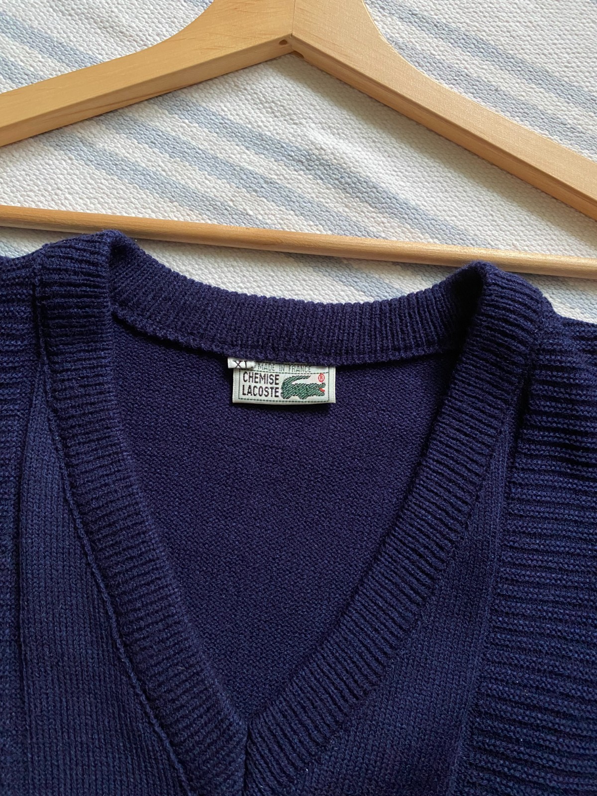 Vintage 70s 80s Chemise Lacoste Made in France Knit V… - Gem