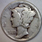 1924s Mercury Dime Coin Better Date 90% SILVER LOT #3  1924 S  NR  FREE SHIP