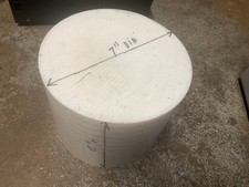 Teflon - PTFE Extruded Virgin Rod Bar 7"  Diameter x 6." Length