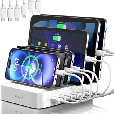 Charging Station for Multiple Devices : 6 Port USB Charger Stations - Family ...
