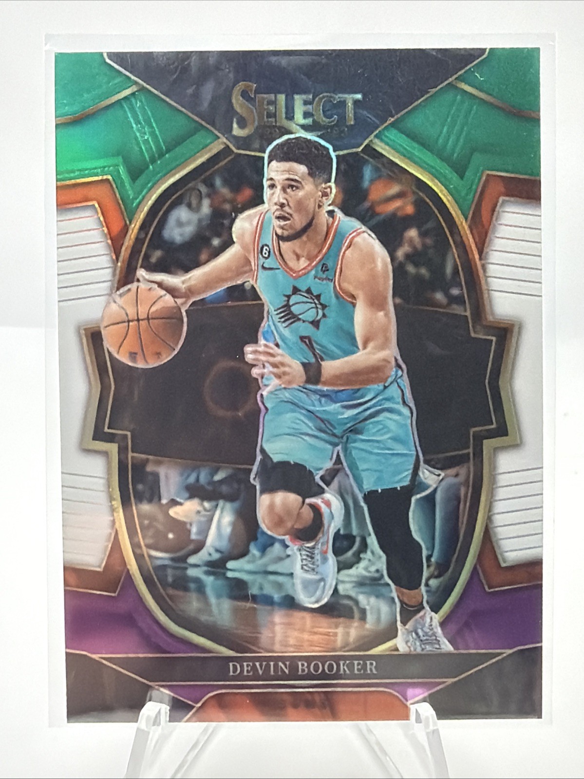 2022-23 Panini Select - Concourse Devin Booker #38 Green White Purple Prizm