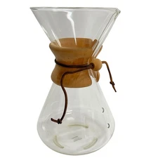 Vintage 50s Chemex Pyrex 10 Cup Pour Over Coffee Maker Carafe Green Stamp USA