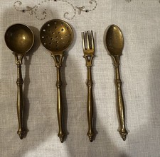 Vintage French Brass Kitchen Utensils Set of 4 