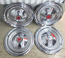 4x Packard 465948 1955-1956 Senior Stainless 15 In Wheel Cover Hubcap Oem Used
