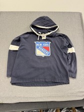 Vintage New York Rangers Hoodie Mens XL Blue Ryan Callahan Old Time Hockey Y2K