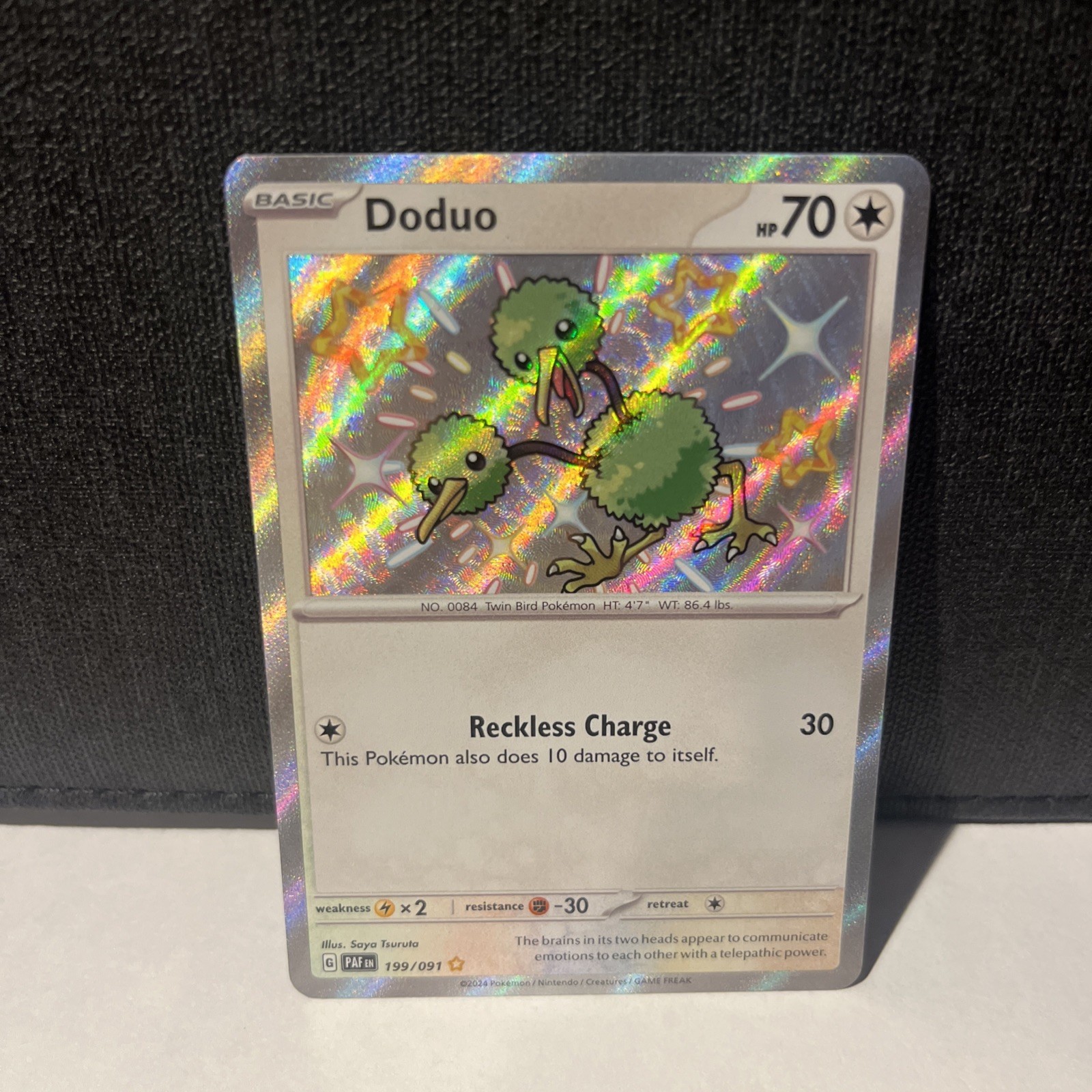 Pokemon Doduo 199/091 Paldean Fates Shiny Ultra Rare Holo NM