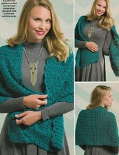TEAL TREASURE WRAP SHAWL WOMEN'S CROCHET PATTERN INSTRUCTIONS