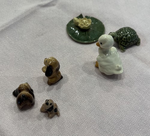 Mini figurine vintage HAGEN RENAKER Cocker Spaniels cane cane anatra tartaruga Lillypad - Foto 4 di 9