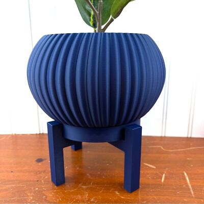 Indoor Planter Pot, The Roni Planter, 3D Printed, Houseplants Pot, Dark Blue