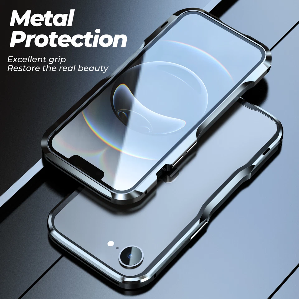 Funda de aleación de aluminio con marco de parachoques a prueba de golpes para iPhone 16e con protector de pantalla Foto 4 de 4