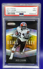 NICK CHUBB 2021 Panini Prizm B13 Brilliance GOLD Prizm 10/10 MT PSA 9 CLEVELAND