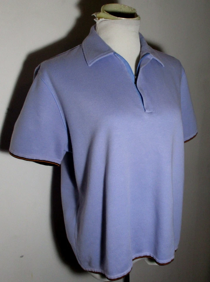 Camisa polo para mujer Hugo Boss azul 100 % algodón 1/2 cremallera jersey talla XL Foto 3 de 4