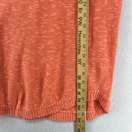 EILEEN FISHER Sweater S Linen Cotton Slub V-Neck Dolman Short Sleeve Orange - Picture 13 of 14