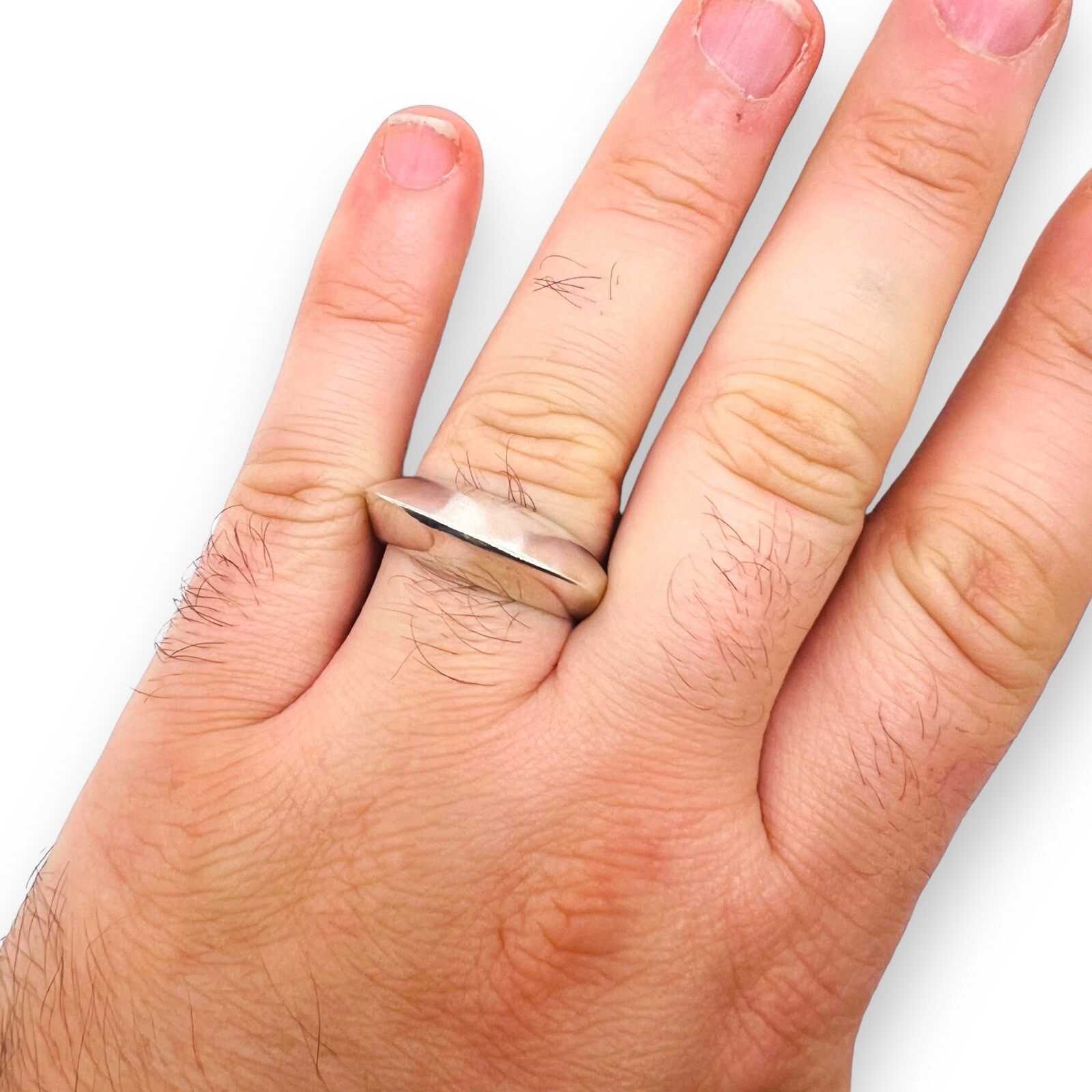 925 Solid Sterling Silver Dome Retro Abstract Des… - image 6