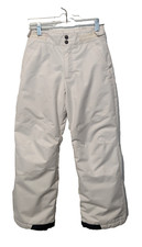 Columbia White Insulated Ski Snowboard Pants Youth Size M 10-12 Adjustable waist