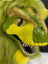 Dino Furry Mask w/Matching NubTail Winged Warrior. SUMMER SALE