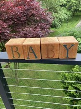 Kim Dormandy Turner Signed BABY Wooden Alphabet Block 19871 3.5" -Four Blocks