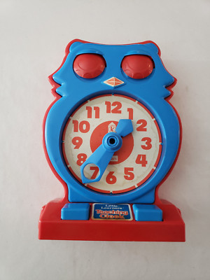 Vtg RARE 1975 Little Learners Teaching Clock Blue Owl Sears TESTED WORKS