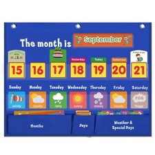 VNOM Weekly Calendar with Weather Pocket Chart Elementary for Classroom Home9...