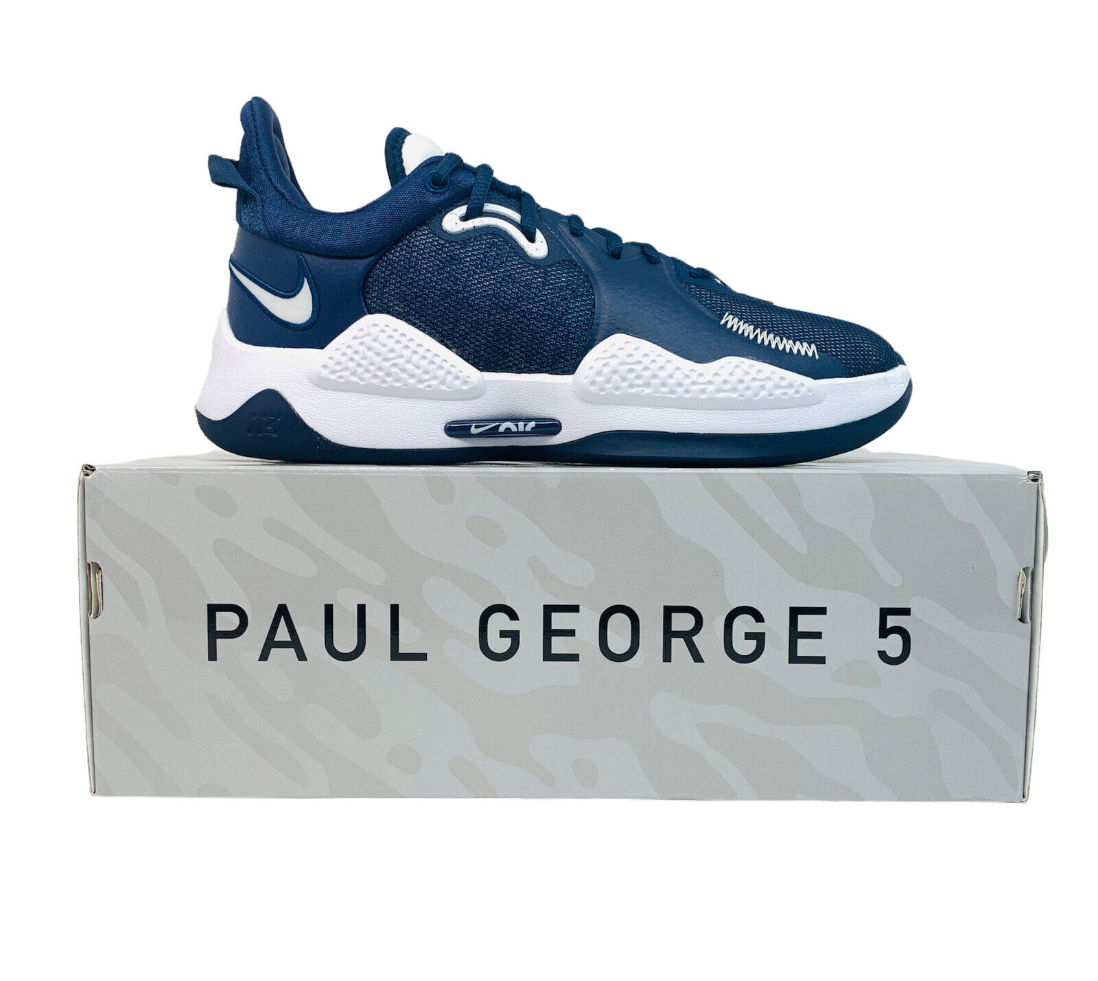 Nike PG 5 TB Promo Paul George Basketball Shoes White Blue DM5045-402 Men  Sz 8.5