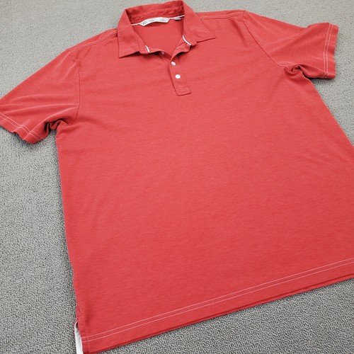 Travis Mathew Golf Shirt Men's XL Polo Pima Cotton Seavie Troon Logo Red - Picture 2 of 10