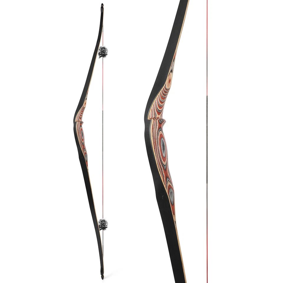 58" Triangle Longbow Traditional Bow 20-50lbs Archery Bamboo Recurve Bow Hunting - Image 3 of 4