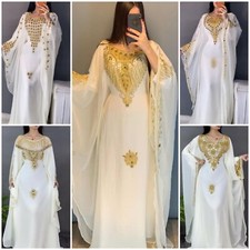 Sale!! Royal Luxury Zari Stones Beaded Crystal Work Dubai Moroccan Kaftan Arabic