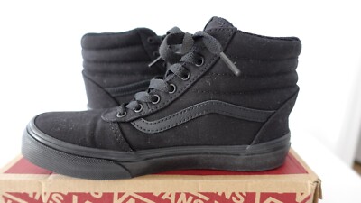  Vans WARD HI  sneakers youth size 3 m width canvas black/black
