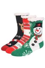 COUVER Women's Sherpa Winter Warm Thermal Non-Skid Slip Slipper Socks, 1 Pair