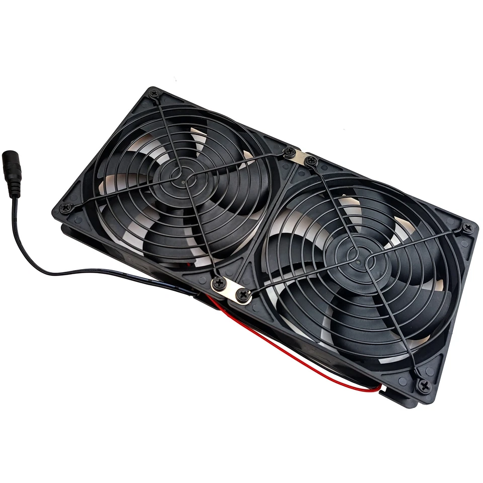 DC 12V Cooler PC Chassis Cooling Dual 120mm Fan 3200RPM Air Flow Speed Control - Image 2 of 4