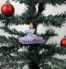 Disney Cinderella Christmas Ornament Princess Holiday Tree Decor Blue Dress 2D
