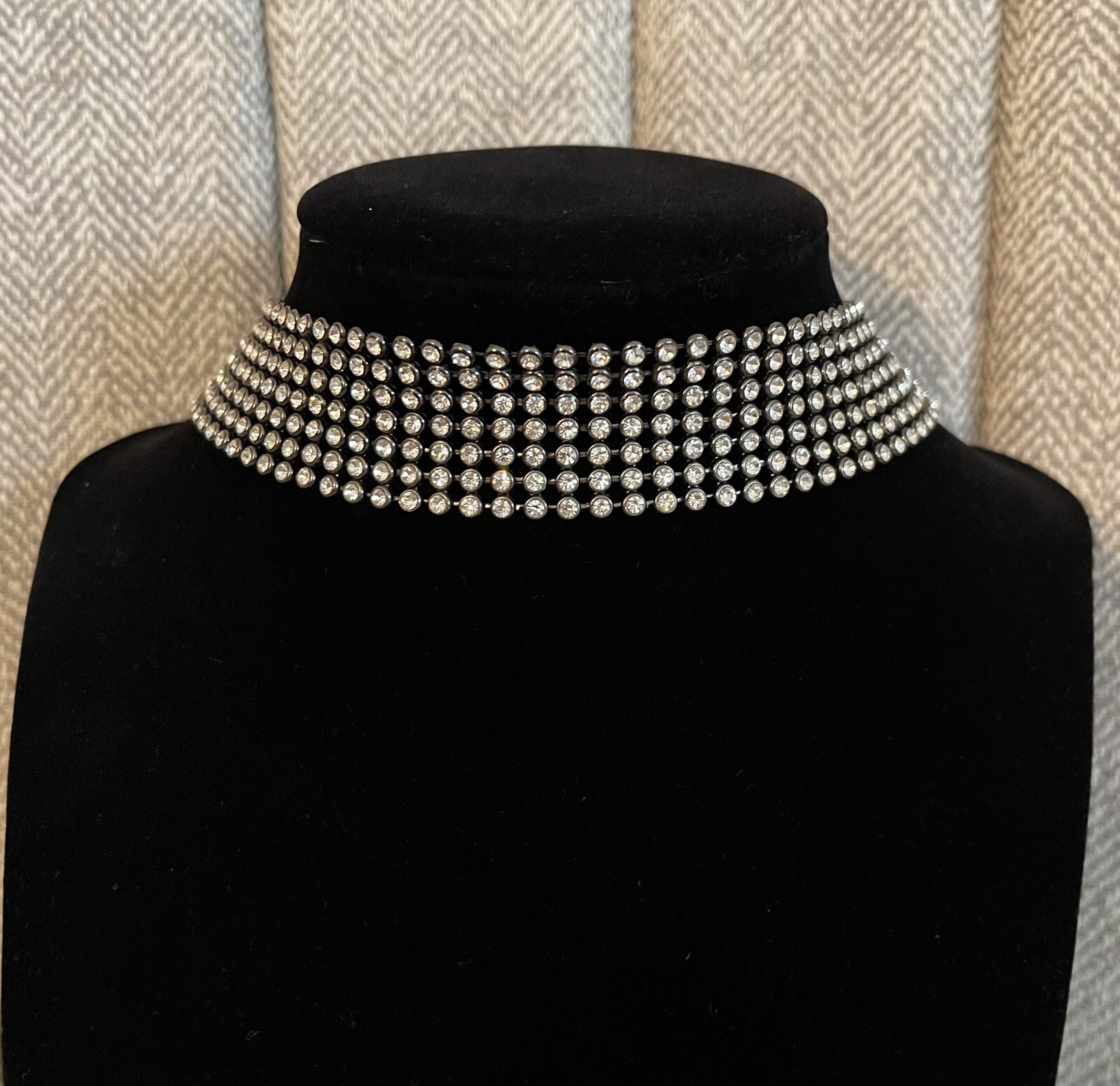 Kiam Family Lia Sophia “Lisa” rhinestone mesh choker … Gem