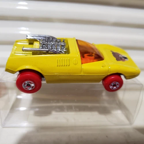 Lesney Matchbox 1971 MB1B MOD ROD *RED WHEELS WILDCAT LABEL Car C9.8 inNuPVC Box