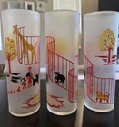 Vintage 60’s FEDERAL GLASS 7" Frost Tumblers Tall Highball Tom PENDING (Newell)