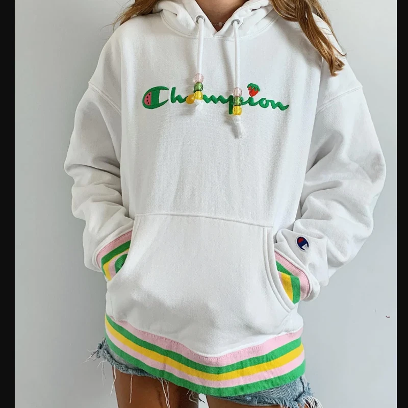 Champion UO Exclusive Fruit Hoodie Sweatshirt White, Pink, Green , Yellow M  | eBay