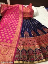 Indian Wedding Party Wear, Style BANARASI LEHNGA Acrylic - Free Shipping