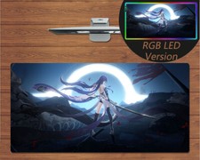 Anime RGB LED Large Mouse Pad Honkai Star Rail Acheron Gaming Mat Mousepad Gift