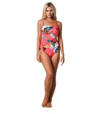 Jantzen 1614 Botanical Beauty Lingerie Pink One-Piece Swimsuit Size 16