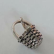 Brown County Baskets Apple Basket Mini Charm Sterling Silver