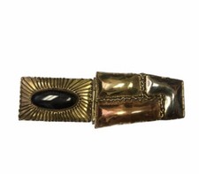 70s Abstract Mixed Metal Belt Buckle Signed Designer