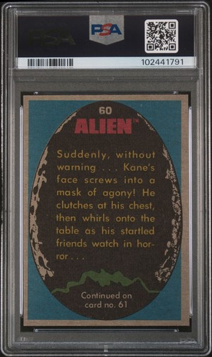 1979 Topps Alien - 60 The Thing Within Kane! - PSA 9 MINT - Picture 4 of 4