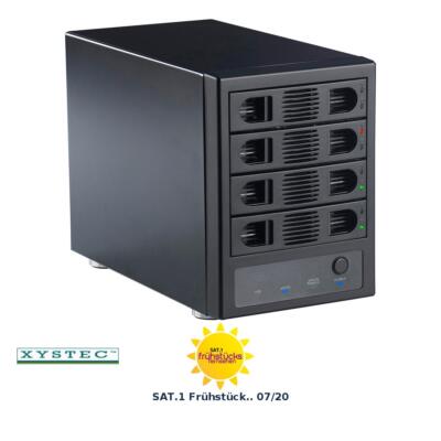 4-fach-Festplatten-Gehäuse für 3.5'' & 2.5'' (SATA); mit USB 3.0 & eSATA