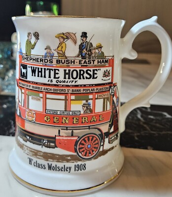 Sainsbury China Mug- Depicts Thornycroft Steambus 1902- London