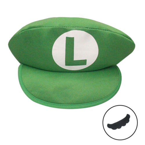 Super Mario Bros Luigi Foam Hats & Moustache Cosplay Accessories Halloween-Party - Picture 6 of 10
